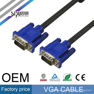 SIPU 15 pin VGA 3 + 6 macho a VGA cable redondo macho hecho en China